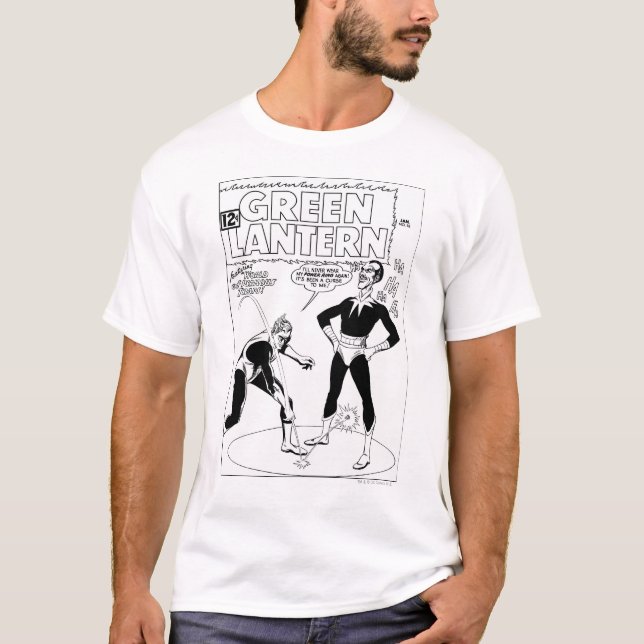 Green Lantern Removes Ring, Black and White T-Shirt (Front)