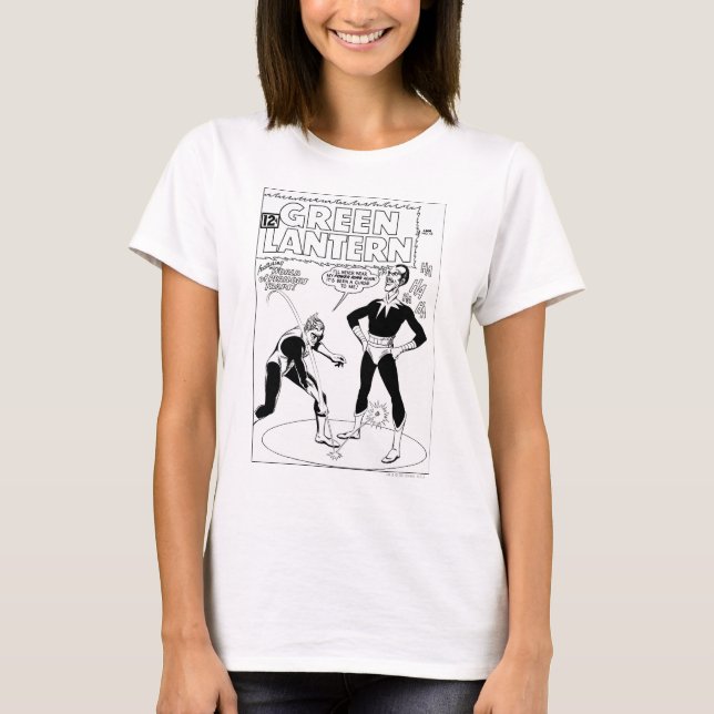 Green Lantern Removes Ring, Black and White T-Shirt (Front)