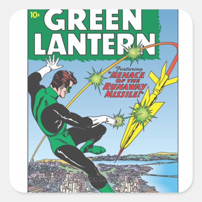 Green Lantern - Runaway Missile Square Sticker (Front)