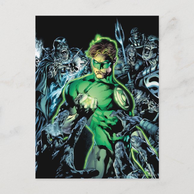 Green Lantern Surrounded - Colour Postcard (Front)