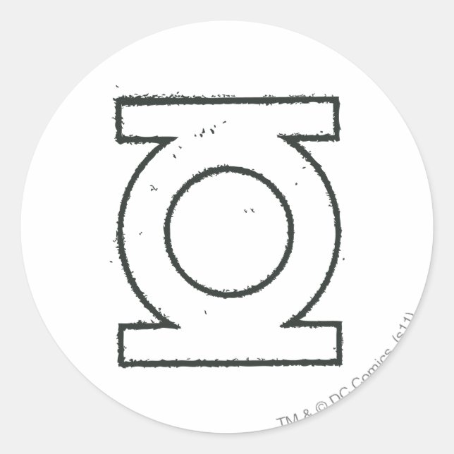 Green Lantern Symbol BW Classic Round Sticker (Front)