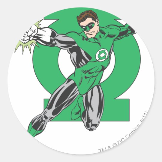 Green Lantern & Symbol Classic Round Sticker Zazzle.co.uk