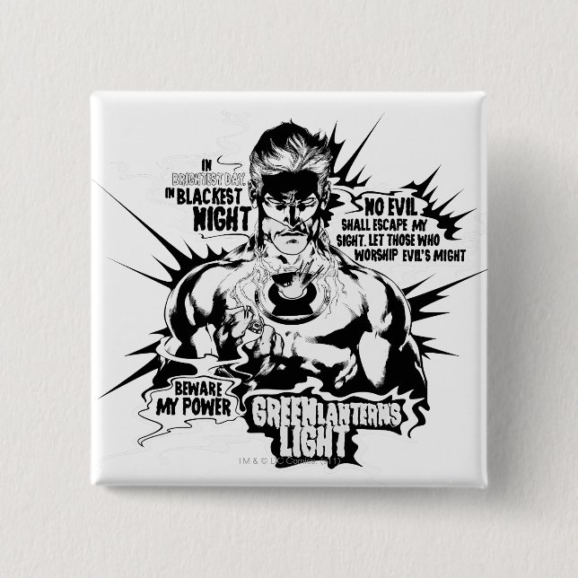 Green Lantern Text Collage 15 Cm Square Badge (Front)