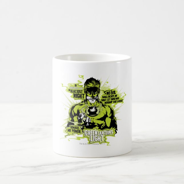 Green Lantern Text Collage - Colour Coffee Mug (Center)