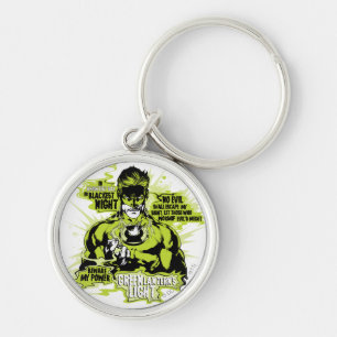 Green Lantern Text Collage - Colour Key Ring