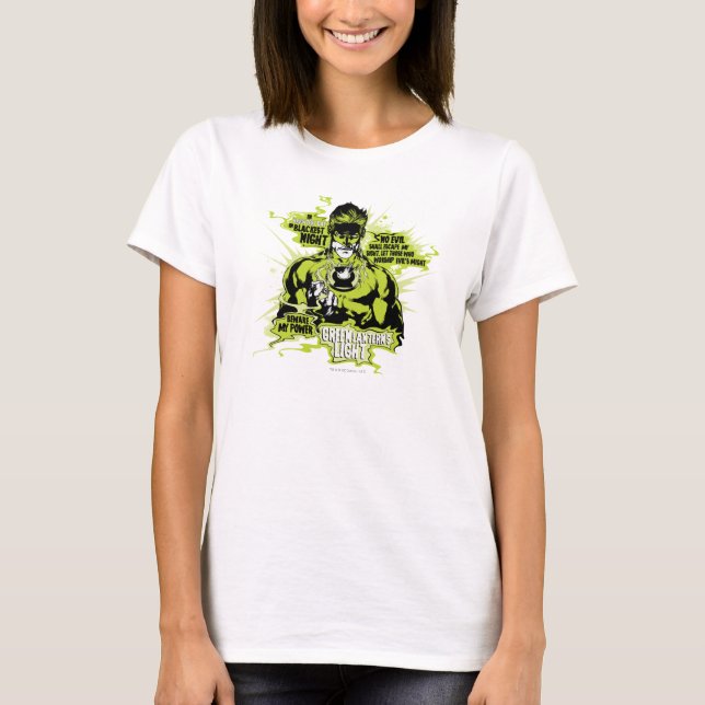 Green Lantern Text Collage - Colour T-Shirt (Front)