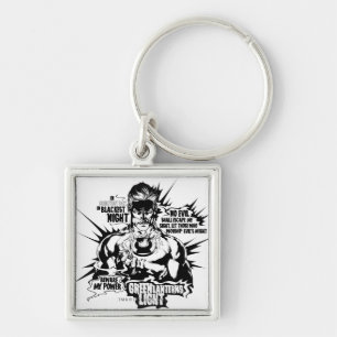 Green Lantern Text Collage Key Ring