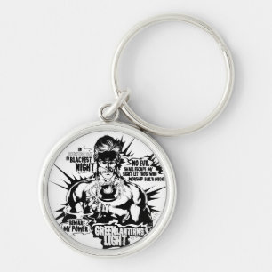 Green Lantern Text Collage Key Ring