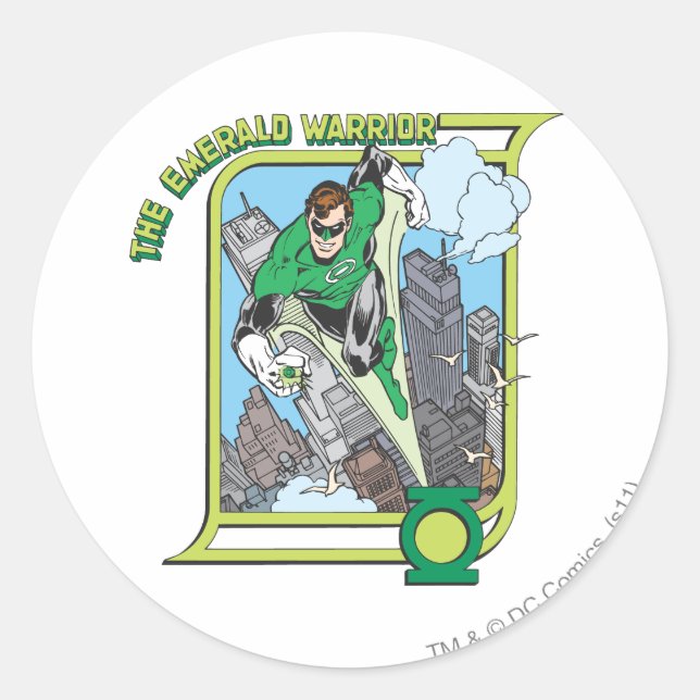 Green Lantern - The Emerald Warrior Classic Round Sticker (Front)