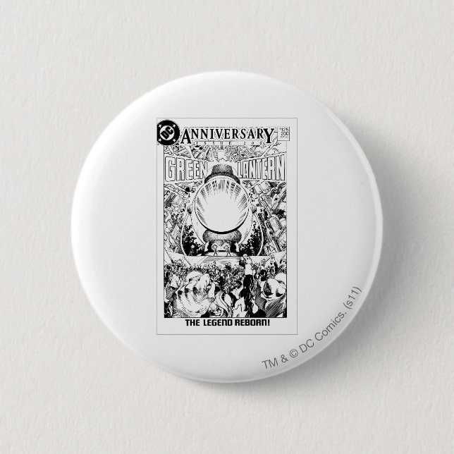 Green Lantern - The Legend Reborn, Black and White 6 Cm Round Badge (Front)