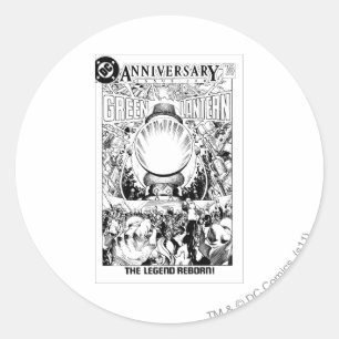 Green Lantern - The Legend Reborn, Black and White Classic Round Sticker