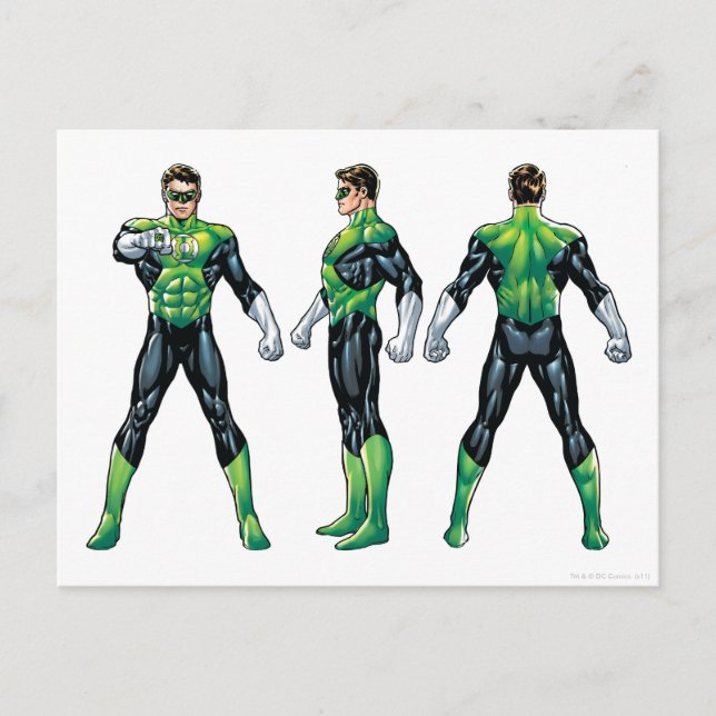 Green Lantern Three Views Postcard (Front)