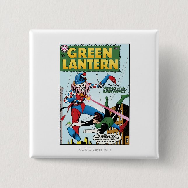 Green Lantern vs Clown 15 Cm Square Badge (Front)