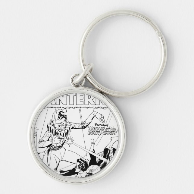 Green Lantern vs Clown, Black and White Key Ring (Front)