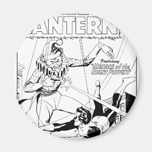 Green Lantern vs Clown, Black and White Magnet