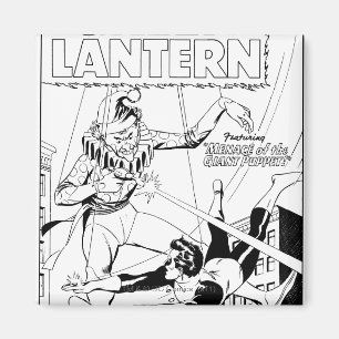 Green Lantern vs Clown, Black and White Magnet