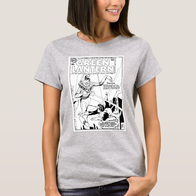 Green Lantern vs Clown, Black and White T-Shirt (Front)