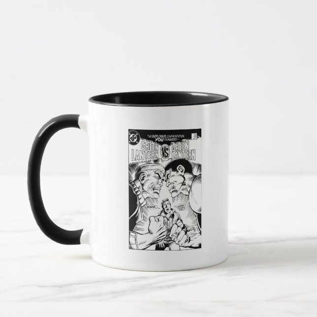 Green Lantern vs Green Lantern, Black and White Mug (Left)