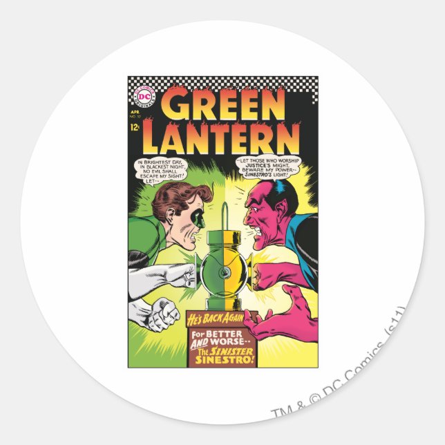 Green Lantern vs Sinestro Classic Round Sticker (Front)
