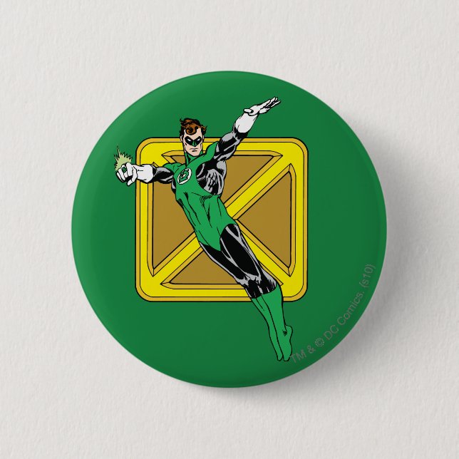 Green Lantern  with Background 6 Cm Round Badge (Front)