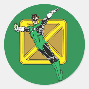 Green Lantern  with Background Classic Round Sticker
