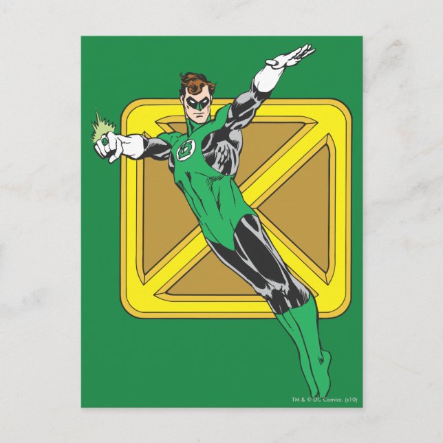 Green Lantern  with Background Postcard (Front)