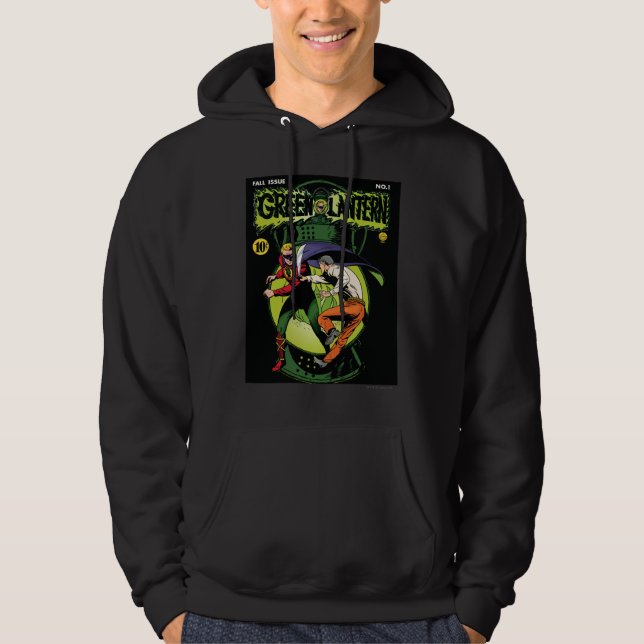 Green Lantern with cape in fight Hoodie (Front)