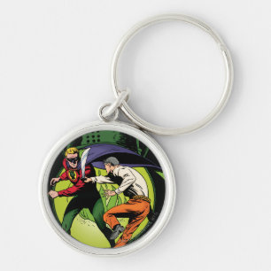 Green Lantern with cape in fight Key Ring