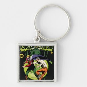 Green Lantern with cape in fight Key Ring