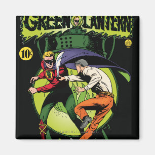 Green Lantern with cape in fight Magnet
