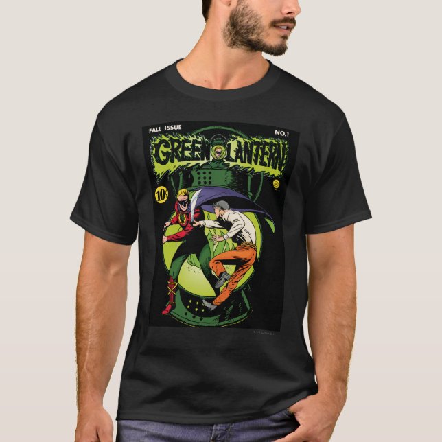 Green Lantern with cape in fight T-Shirt (Front)