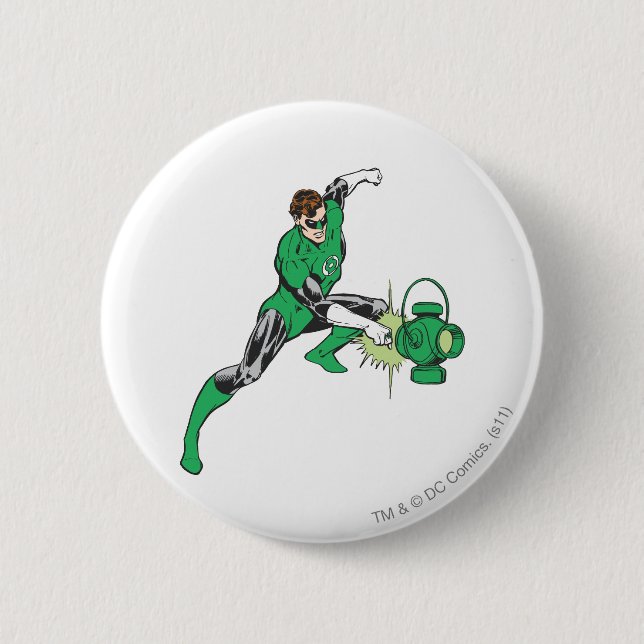 Green Lantern with Lantern 2 6 Cm Round Badge (Front)
