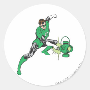 Green Lantern with Lantern 2 Classic Round Sticker