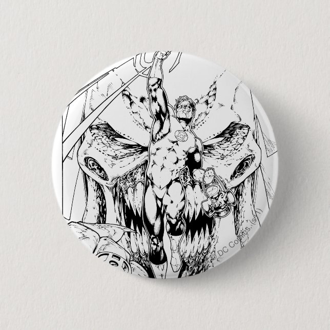 Green Lantern with stream of light 6 Cm Round Badge (Front)