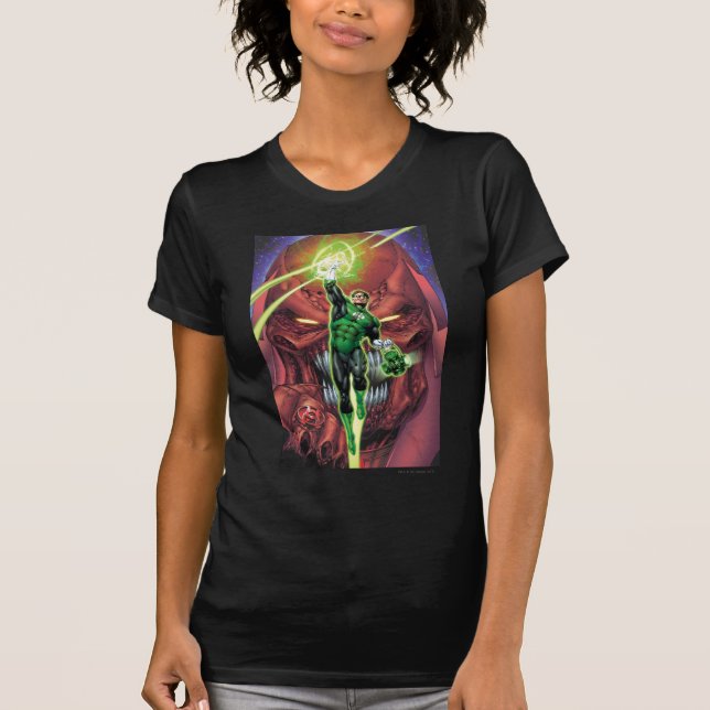 Green Lantern with stream of light - Colour T-Shirt (Front)