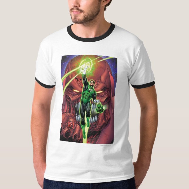 Green Lantern with stream of light - Colour T-Shirt (Front)