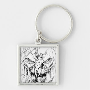 Green Lantern with stream of light Key Ring