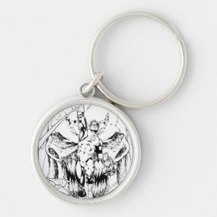 Green Lantern with stream of light Key Ring