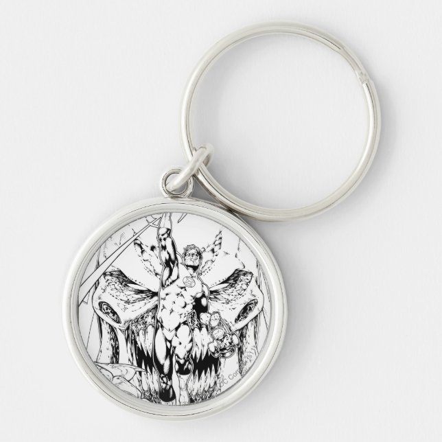 Green Lantern with stream of light Key Ring (Front)