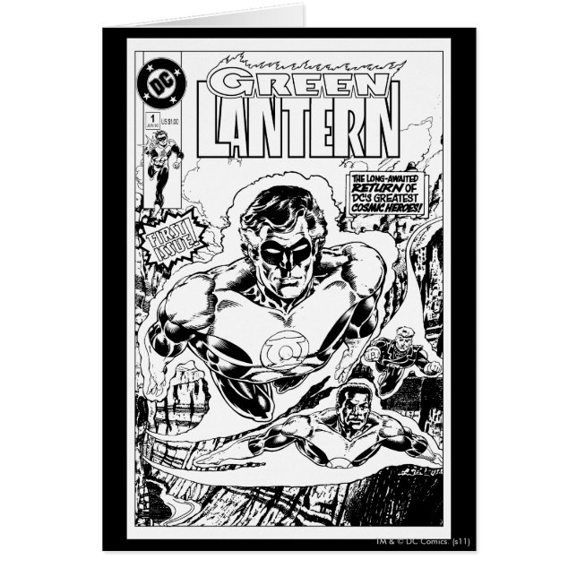 Green Lanterns Flying, Black and White (Front)