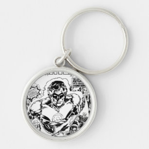 Green Lanterns Flying, Black and White Key Ring