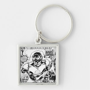 Green Lanterns Flying, Black and White Key Ring