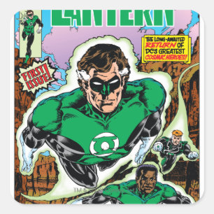 Green Lanterns Flying Square Sticker