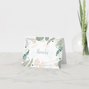 Green Large Leaf Foliage Thank You Card