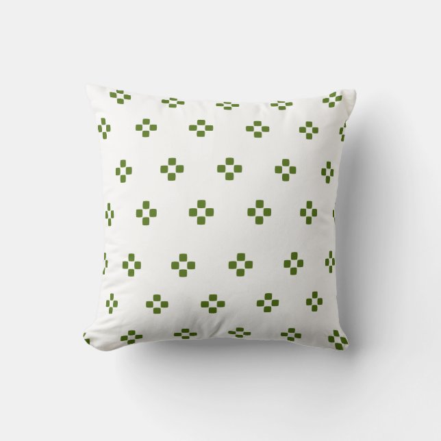 Green Large Square Patterned Cushion (Front)