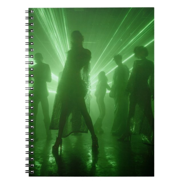 Green Laser Silhouette Dance Notebook (Front)