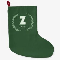 Green Laurel Wreath Letter Z Monogram 