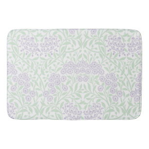 Green Lavender Floral Damask Pattern Bath Mat