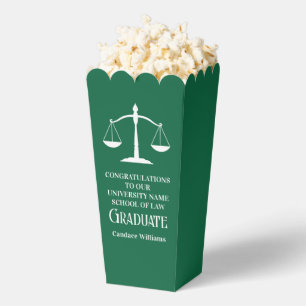 Green Law School Custom Graduation Party Popcorn Favour Box