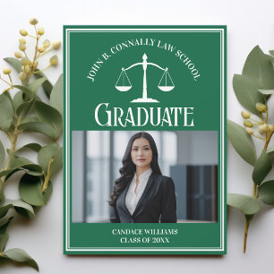 Green Law School Photo Custom Graduation Announcement